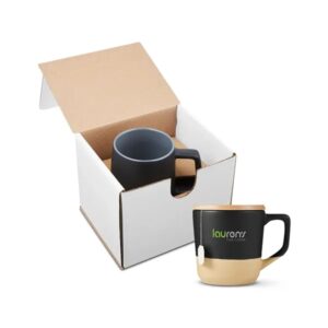 16.5oz Boston Ceramic Mug With Wood Lid In Mailer