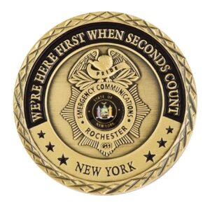 Brass Challenge Coin Antique Gold Plating 1 3/4"