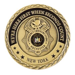 Brass Challenge Coin Antique Gold Plating 1 1/2"