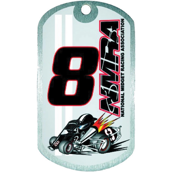 Express 2" X 1 1/8" Double Sided Aluminum Dog Tag w/ 24"