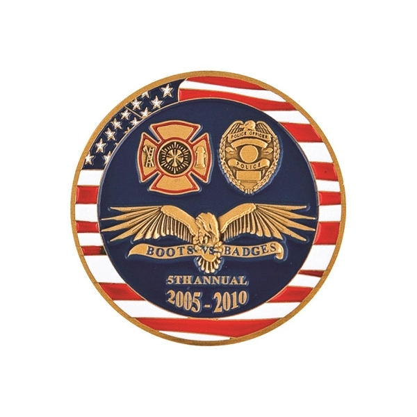 Zinc 1 3/4" Challenge Coin Antique Gold Plating