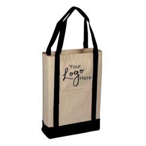 Two-Tone Canvas Deluxe Tote 14" x 16" x 4" Gusset  Bag