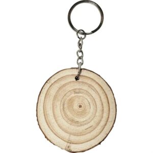 Natural Wood with Rings Keyring