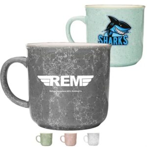 13oz Marble Campfire Ceramic Camping Coffee Mug Flared top