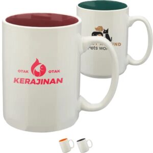 Glossy 15 oz. Two-Tone Ceramic Coffee Mugs