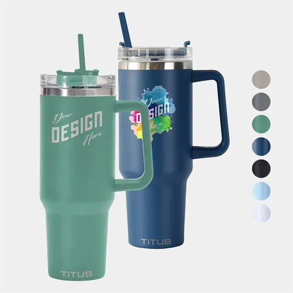 Premium 40 oz TiTUS® Stainless Steel Straw Travel Mug