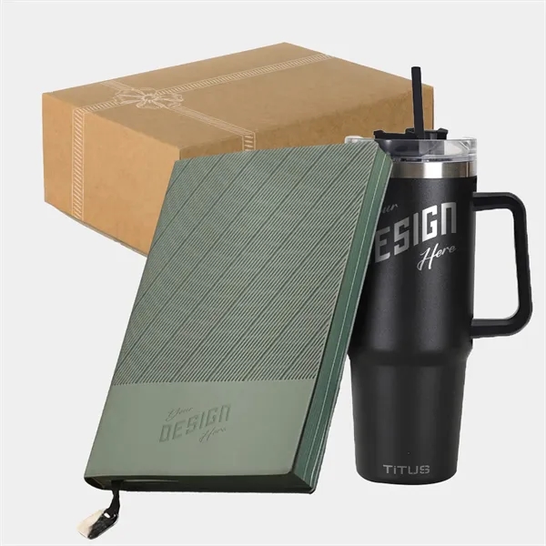 TiTUS® Executive Notebook andamp; 30 oz Travel Mug Gift Set