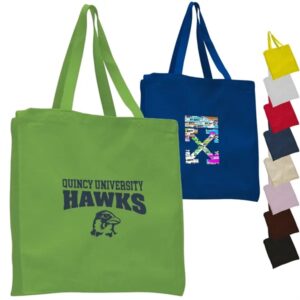 12 Oz. Cotton Canvas Tote Bag USA Decorated (14"x15"x 4")