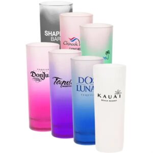 2 oz. Tall Shot Glasses - Colored andamp; Frosted