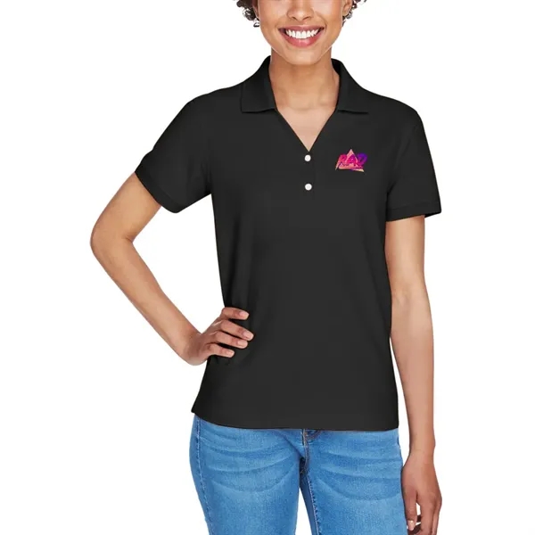 Devon andamp; Jones Ladies' Short-Sleeve Y-Collar Polo Shirt