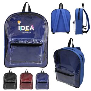 Clear Pvc Backpack W/ Colored Back