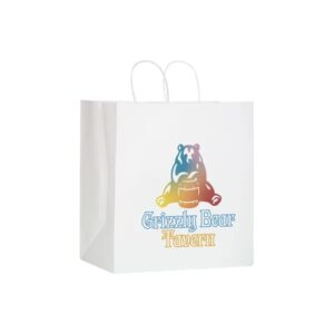 White Kraft Twisted Paper Handle Shopper - DIGITAL