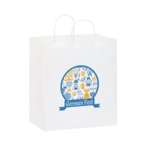 White Kraft Twisted Paper Handle Shopper - DIGITAL
