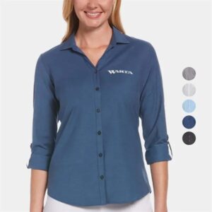 PERRY ELLIS® Heathered Woven Women's Dress Shirt