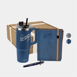 TiTUS® 30 oz Travel Mug, Melange Notebook andamp; Pen Gift Set