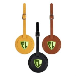 Round Shape PU Vegan Leather Luggage Tag