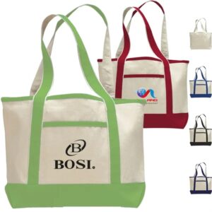 Large Custom Cotton Canvas Tote Bags w/ Interior Pocket 12oz