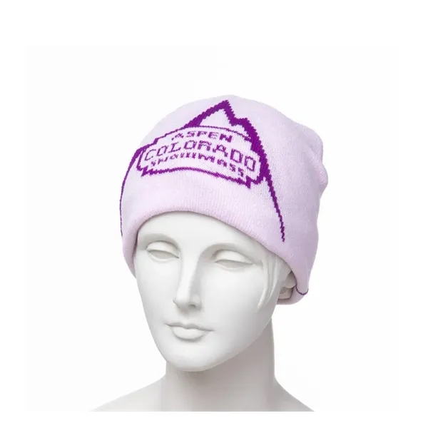Beanie with Knit in Logo
