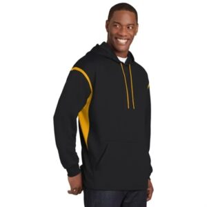 Sport-Tek Tech Fleece Colorblock Hooded Sweatshirt.