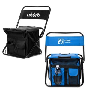 Folding Chair with 24 Can Cooler Bag andamp; Pockets