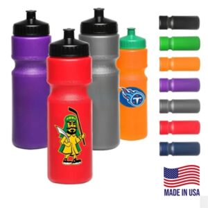28 oz USA-Made Push Cap Sports Water Bottle - Large Size