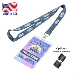 Combo USA Made Dye Sublimated Lanyard w/ ID Badge Holder