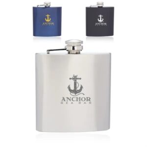 6 oz. Murano Stainless Steel Hip Flasks