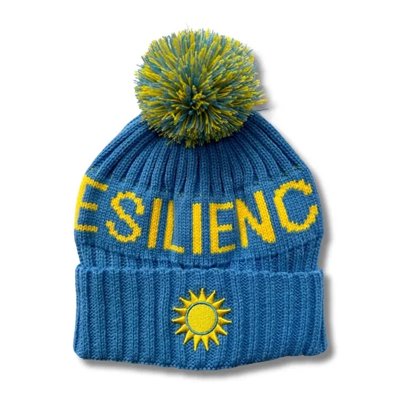 Retro Cable Knit Beanie w/ Embroidery