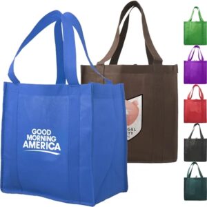 Reusable Thunder Non-Woven Grocery Tote Bag W/ Gusset