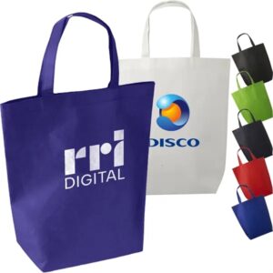Large Reusable Tote Bag w/ Gusset andamp; Long Handles (14"x15"x5)