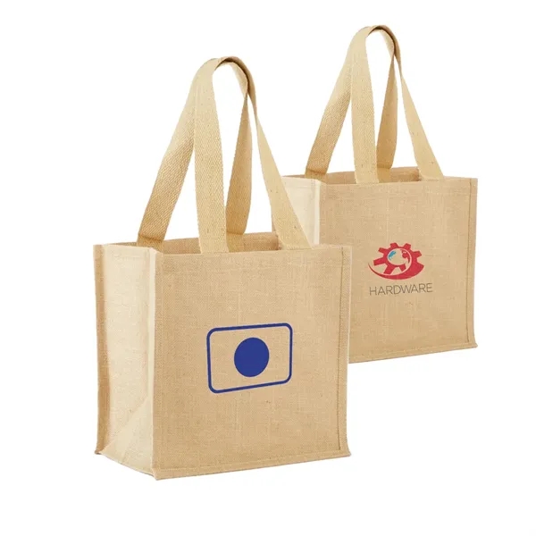 Jute Grocery Tote with Wide Bottom