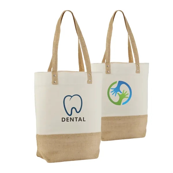 Canvas andamp; Jute Tote with Sturdy Design