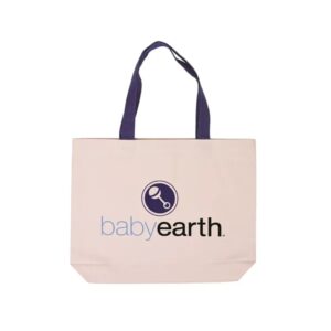 Cotton Canvas Tote Bag with Color Accents