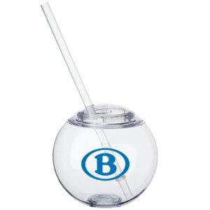 Cocktail Ball with Straw 15 oz. Plastic