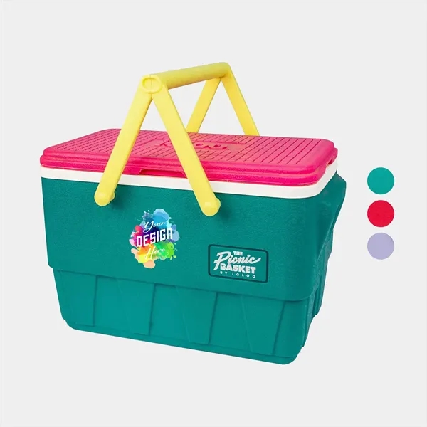 USA Made IGLOO Retro Vintage Picnic Basket 25 Qt Cooler