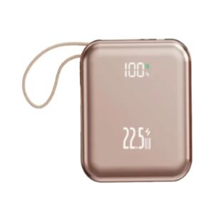 Compact 10000mAh Portable Power Bank w/ Cable