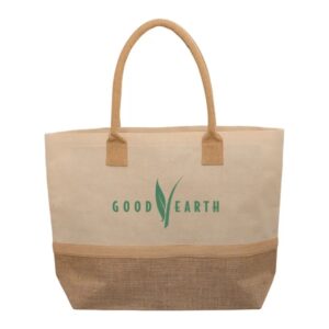 Wanderlust Laminated Jute andamp; Canvas Tote Bag
