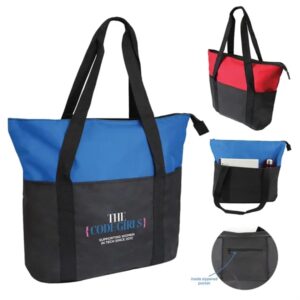 Dual Color Zippered Tote