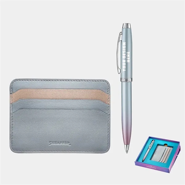 SHEAFFER® Gradient Ballpoint Pen w/ Leather Card Holder