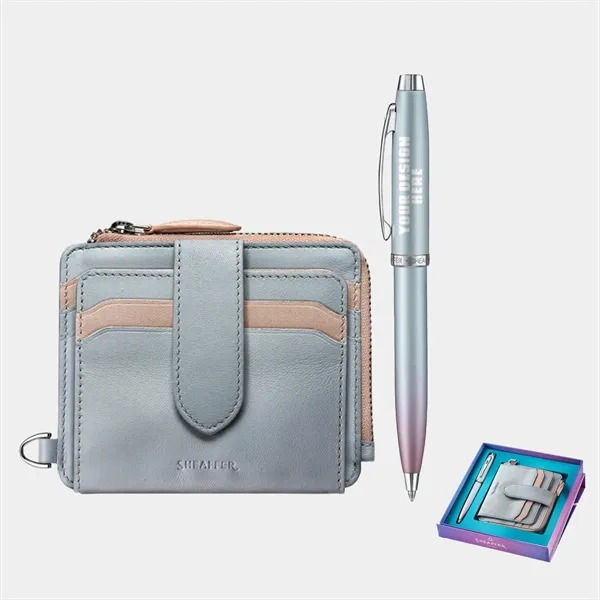 SHEAFFER® Pearlised Gradient Ballpoint Pen w/ Leather Wallet