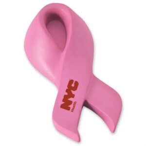 Pink Breast Cancer Awareness Ribbon Shape Stress Ball