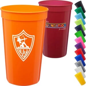 22 oz. Large Plastic Stadium Cup w/ Custom Imprint
