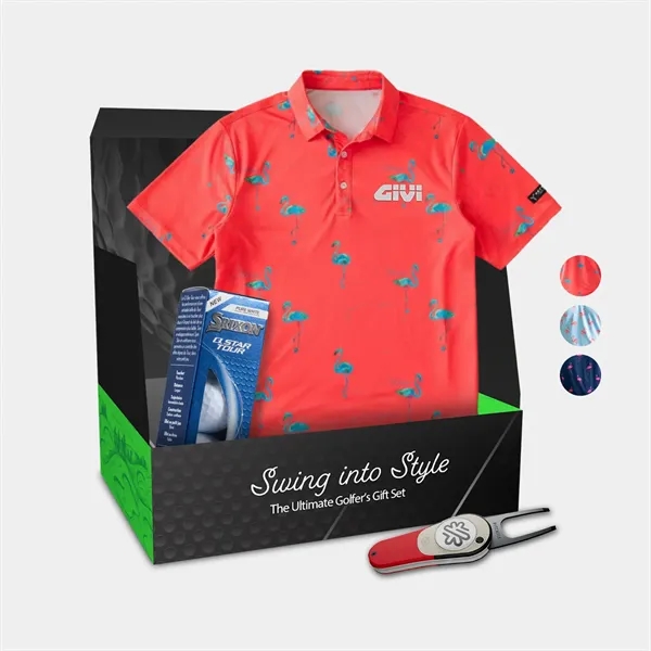YATTA®Flamingo Polo, Srixon® Golf Ball andamp; Divot Tool Gift Set