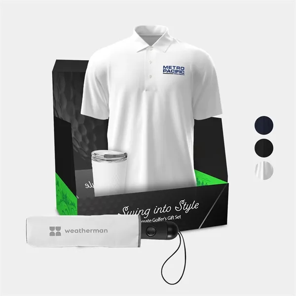 20oz SWIG® Golf Bottle, PGA TOUR Polo andamp; Umbrella Gift Set