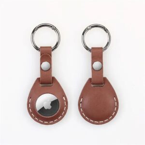 Leather Air-Tag w/ Belt Closure andamp; Keyring Custom Luggage Tag