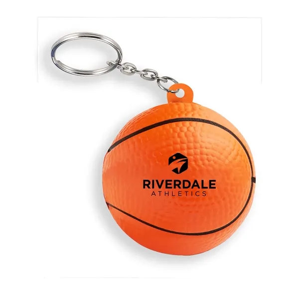 Basketball Shape Stress Ball Keychain