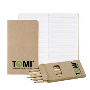 Mini Notebook andamp; 6-Color Pencil Set