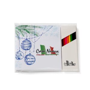Deluxe Holiday 7" Adult Coloring Book andamp; 8-Color Pencil Set