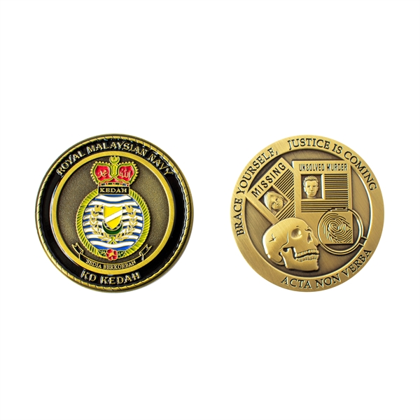 Zinc 2" Challenge Coin Antique Brass Plating