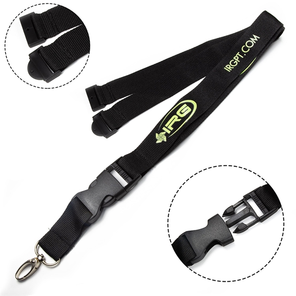 Polyester Lanyard w/ Buckle Release andamp; Safety Break
